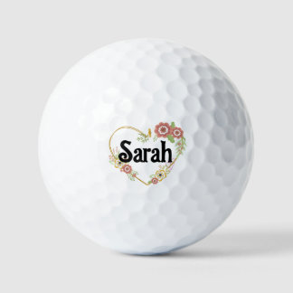 Individuelle Name Schlüsselanhänger Blume Wreath P Golfball
