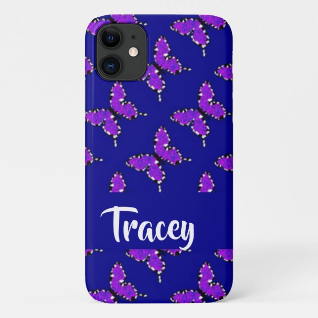 Individuelle Name-Schmetterlinge Case-Mate iPhone Hülle (Rückseite)