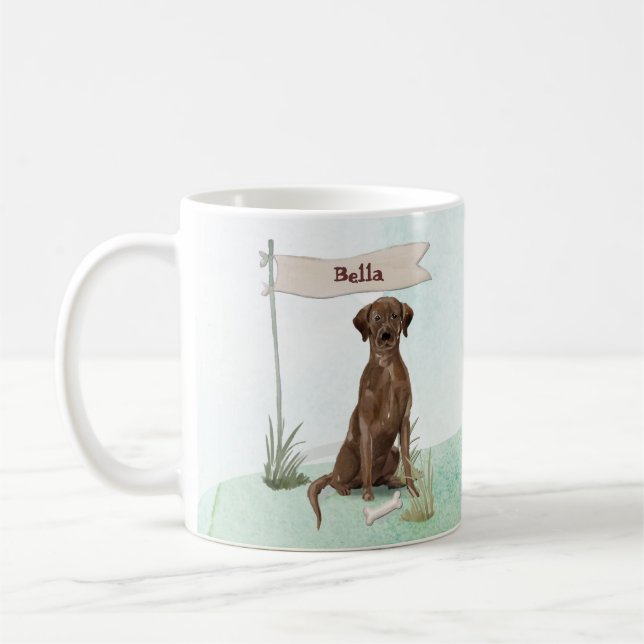 Individuelle Name Schokolade Labrador Haustier Hun Kaffeetasse (Links)