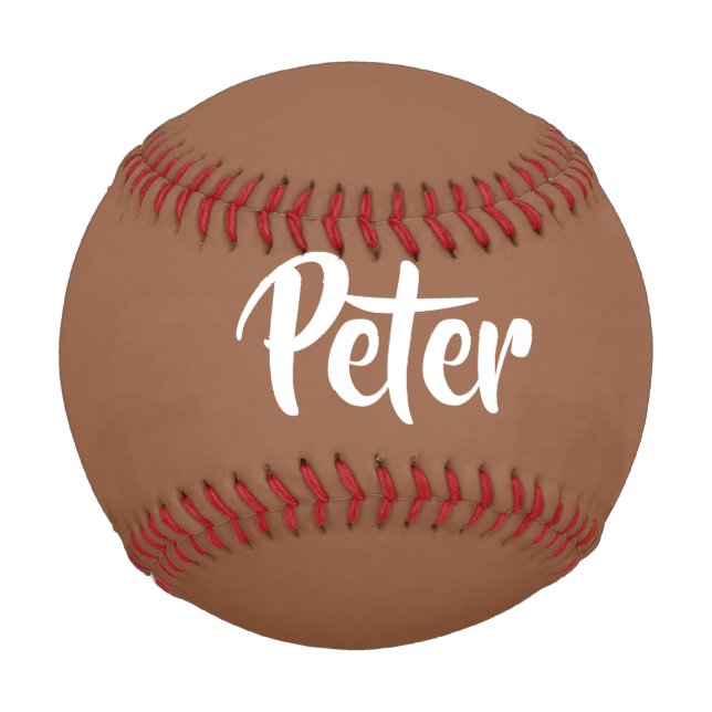 Individuelle Name Schokoladenbraun schlicht Baseball (Vorderseite)