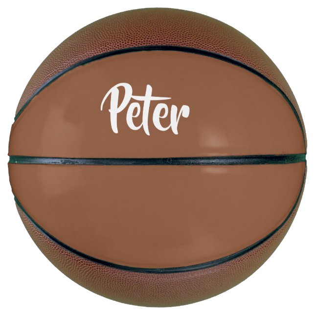 Individuelle Name Schokoladenbraun schlicht Basketball (Vorderseite)