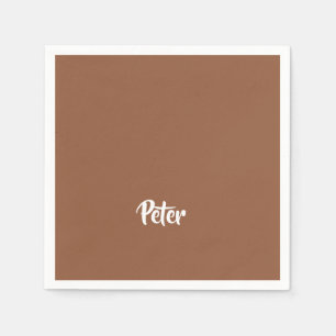 individuelle Name Schokoladenbraun schlicht Serviette