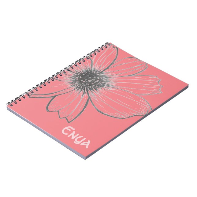 Individuelle Name Schönes Design Notebook für Blum Notizblock (Linke Seite)