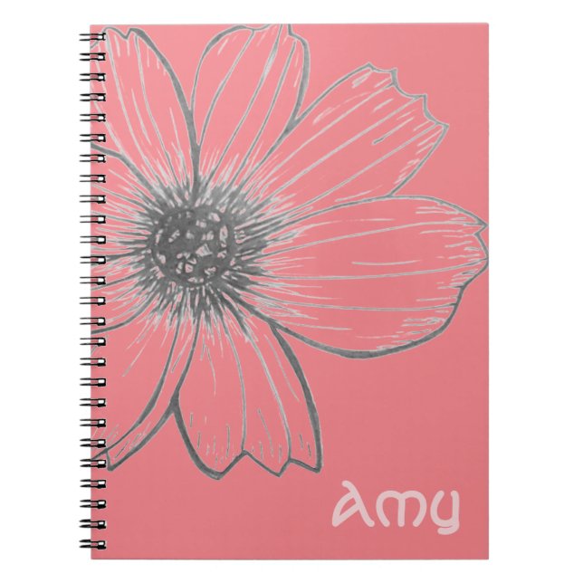 Individuelle Name Schönes Design Notebook für Blum Notizblock (Vorderseite)