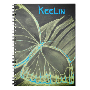 Individuelle Name Schönes SchmetterlingsNotebook Notizblock