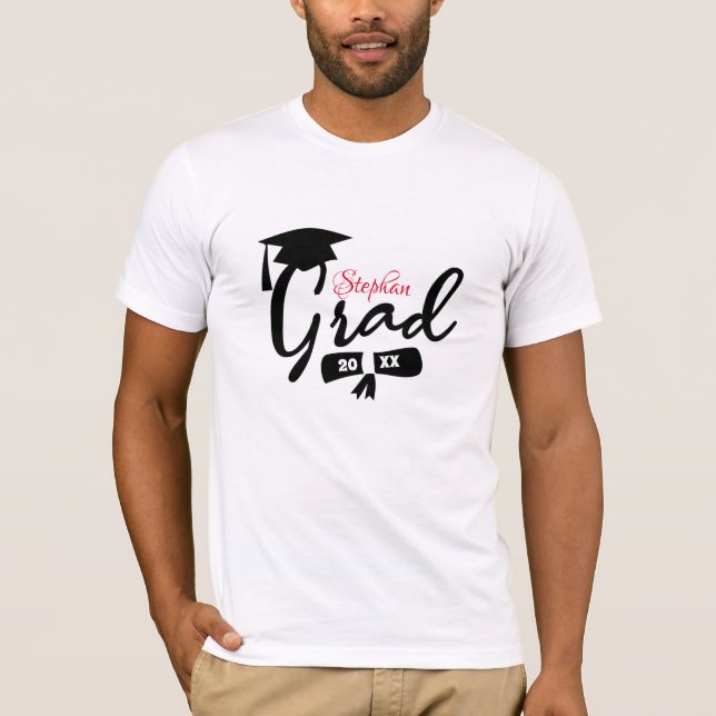 Individuelle Name School Jahr Personalisierter Abs T-Shirt (Vorderseite)