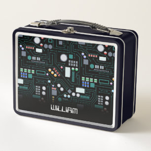 Individuelle Name School of Computer Circuit Board Metall Brotdose