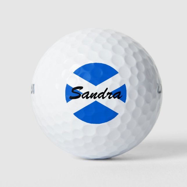 Individuelle Name Schottischer Flaggenbogen Golfball (Vorderseite)