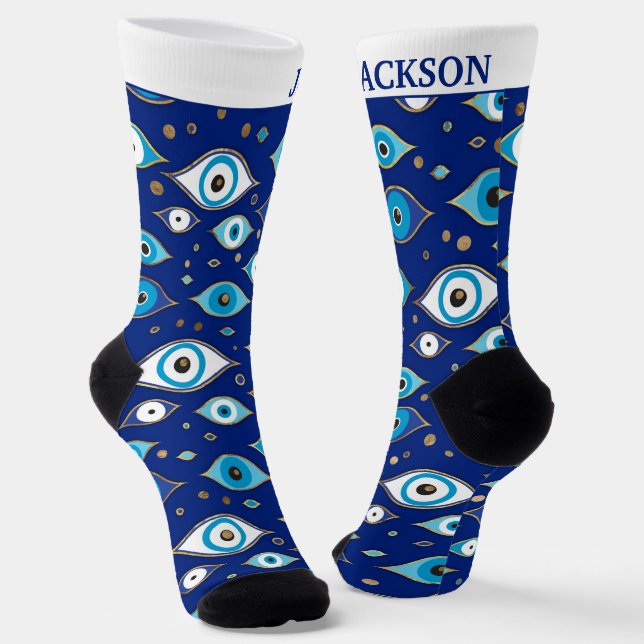 Individuelle Name - Schutzmuster für das Auge des  Socken (Gewinkelt)