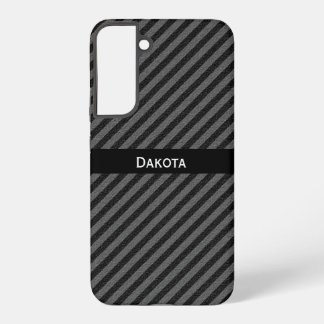 Individuelle Name Schwarz-Grau-Texturierte Diagona Samsung Galaxy Hülle