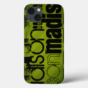 Individuelle Name, Schwarz und Oliven grün Case-Mate iPhone Hülle