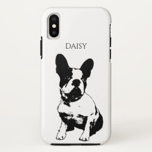 Individuelle Name Schwarz-Weiß sitzend französisch Case-Mate iPhone Hülle