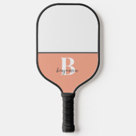 Individuelle Name Schwarz-weißes Monogramm Pickleb Pickleball Schläger