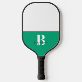 Individuelle Name Schwarz-weißes Monogramm Pickleb Pickleball Schläger