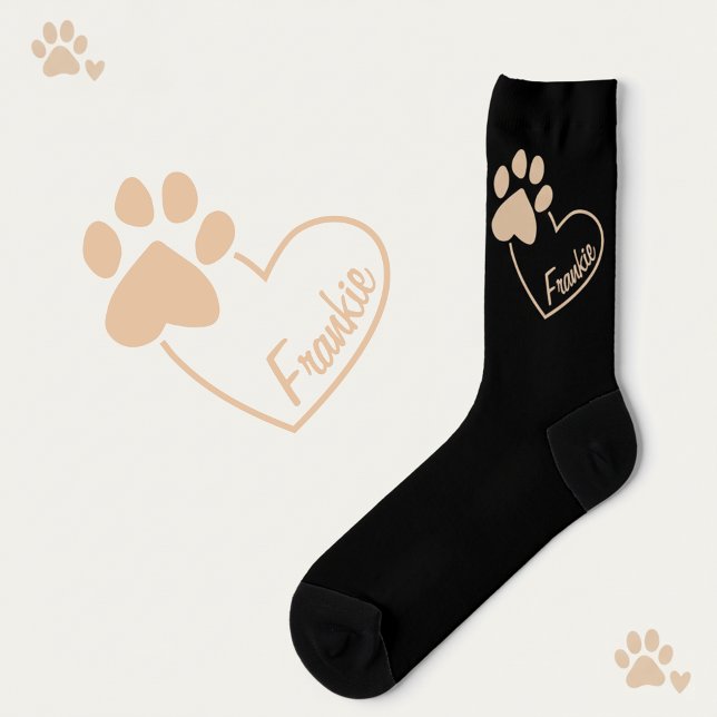Individuelle Name Schwarze Socken für Tierfreunde (Cute personalized black socks for pet lovers.)