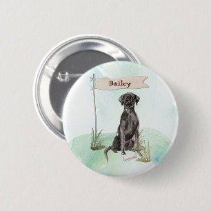 Individuelle Name Schwarzes Labor Button