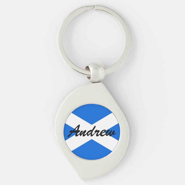 Individuelle Name Scottish Flag kccnt Schlüsselanhänger (Vorderseite)