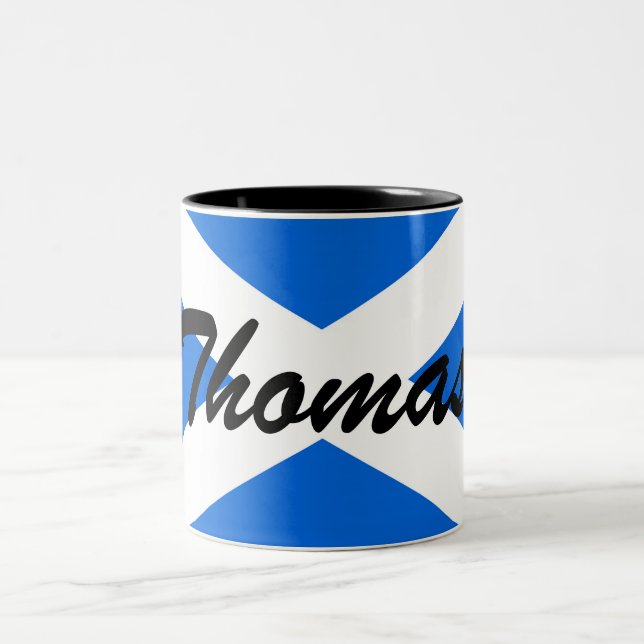 Individuelle Name Scottish Flag Zwei-Tone-Tasse-Li Zweifarbige Tasse (Mittel)