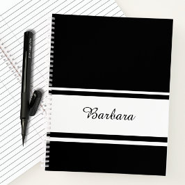 Individuelle Name Script Black/White Office-Gesche Notizbuch