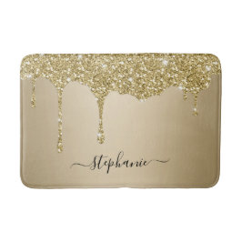 Individuelle Name Script Gold Glitzer Sparkone Badematte