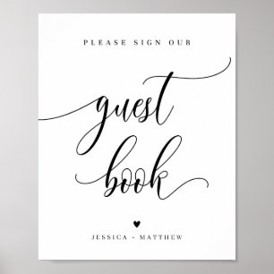 Individuelle Name Script Guest Book Sign 8x10" Poster