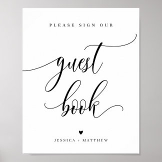 Individuelle Name Script Guest Book Sign 8x10" Poster