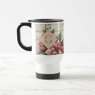 Individuelle Name Shabby Chic Pastel Poinsettias G Reisebecher