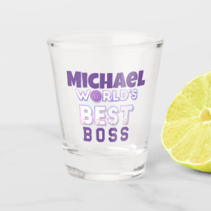 Individuelle Name Shot Glass - der beste Boss der Schnapsglas