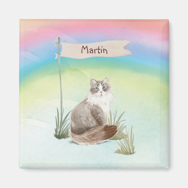 Individuelle Name Siberischer Katzen Magnet (Vorne)