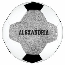 Individuelle Name Silver Glitzer Foil Sparkasse Fußball