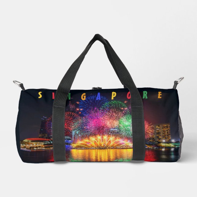 Individuelle Name Singapur Fireworks Duffle Bag (Vorderseite)