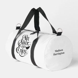 Individuelle Name Sip, Savor, Genießen Sie Wein Duffle Bag