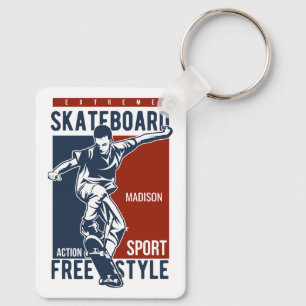 Individuelle Name Skateboard Schlüsselanhänger