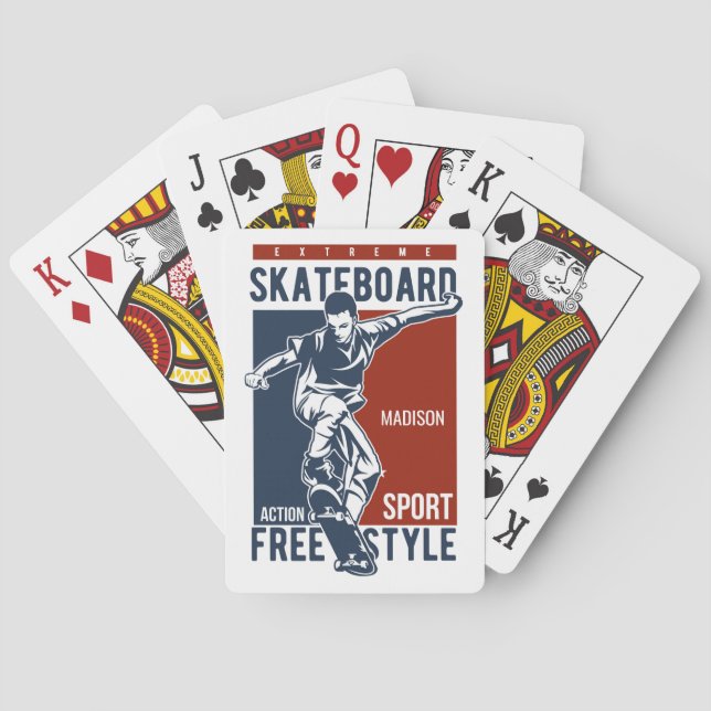 Individuelle Name Skateboard Spielkarten (Rückseite)