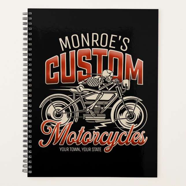 Individuelle Name Skeleton Motorrad-Shop Planer (Vorderseite)