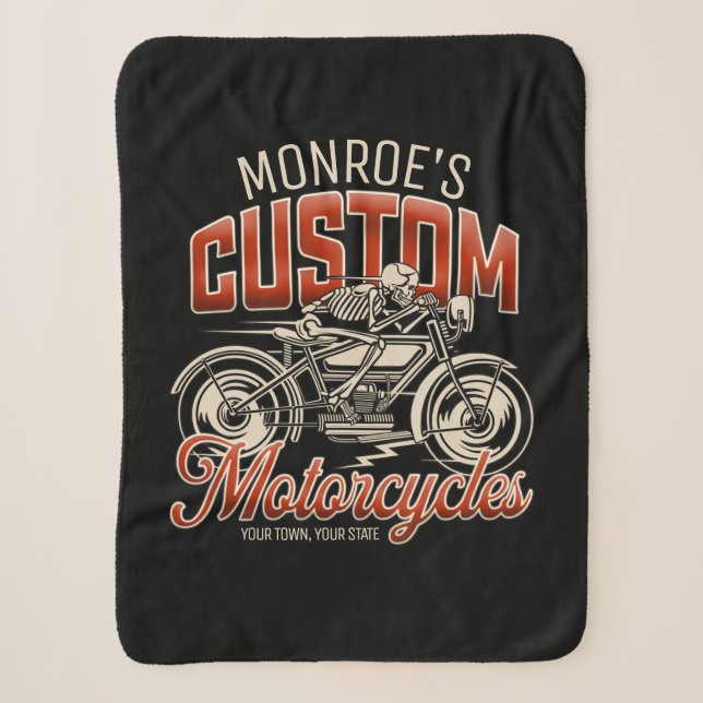 Individuelle Name Skeleton Motorrad-Shop Sherpadecke (Vorderseite)