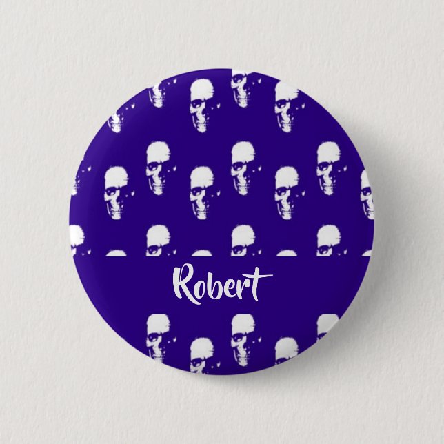 Individuelle Name-Skulpturen auf blau Button (Vorderseite)