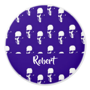 Individuelle Name-Skulpturen auf blau Keramikknauf