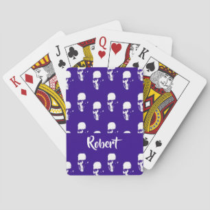 Individuelle Name-Skulpturen auf blau Spielkarten