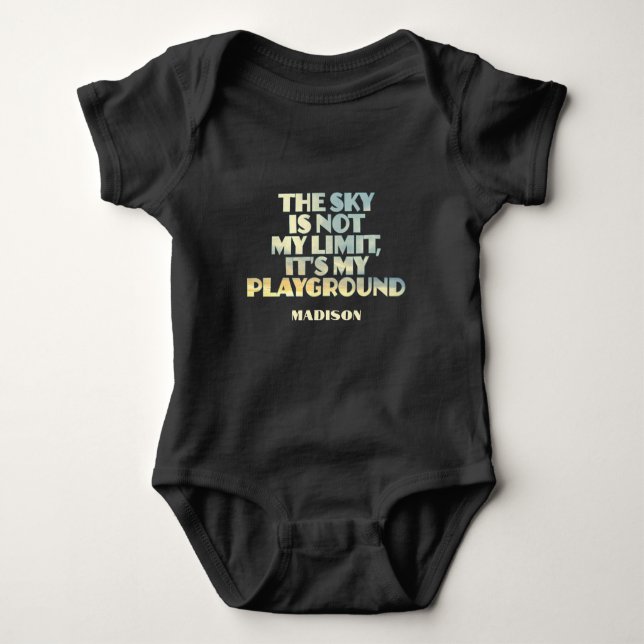 Individuelle Name Sky Quote Baby Strampler (Vorderseite)