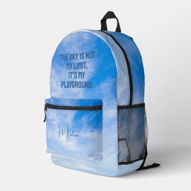 Individuelle Name Sky Quote Bedruckter Rucksack (Rückseitige Ecke Rechts)