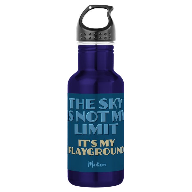 Individuelle Name Sky Quote Edelstahlflasche (Vorderseite)