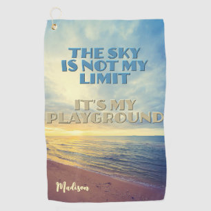 Individuelle Name Sky Quote Golfhandtuch