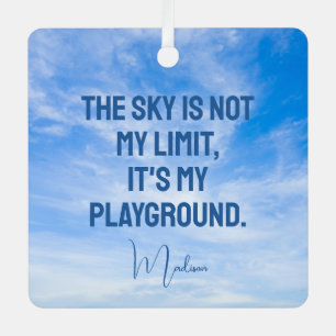 Individuelle Name Sky Quote Ornament Aus Metall