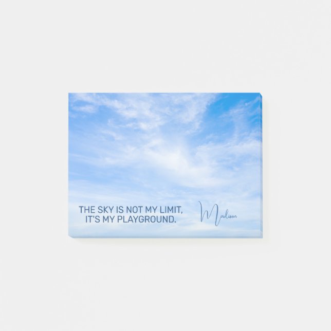 Individuelle Name Sky Quote Post-it Klebezettel (Vorderseite)