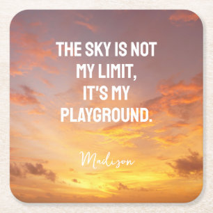 Individuelle Name Sky Quote Rechteckiger Pappuntersetzer