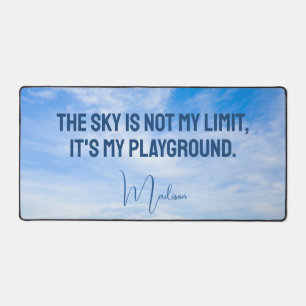 Individuelle Name Sky Quote Schreibtischunterlage