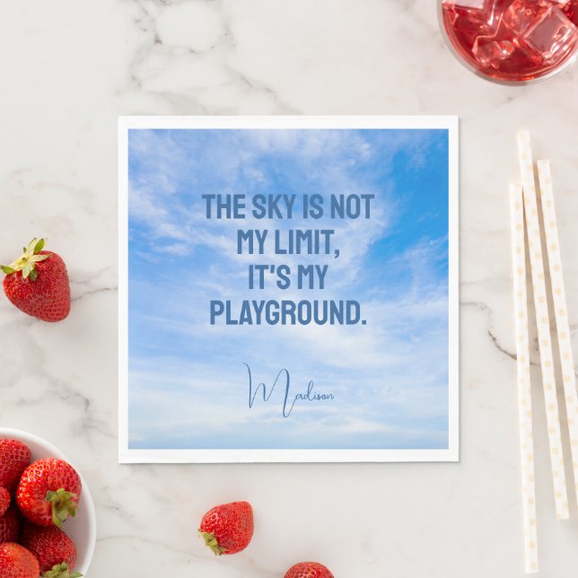 Individuelle Name Sky Quote Serviette (Beispiel)