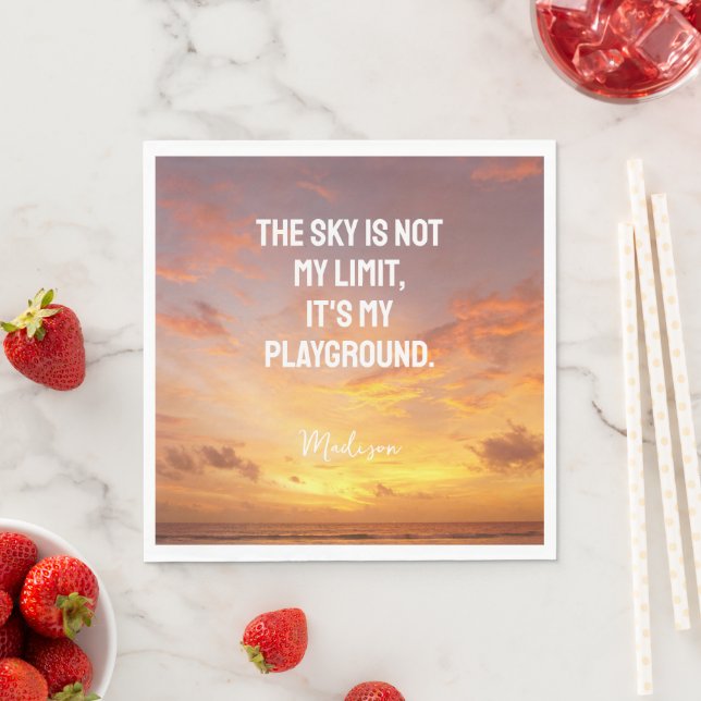 Individuelle Name Sky Quote Serviette (Beispiel)