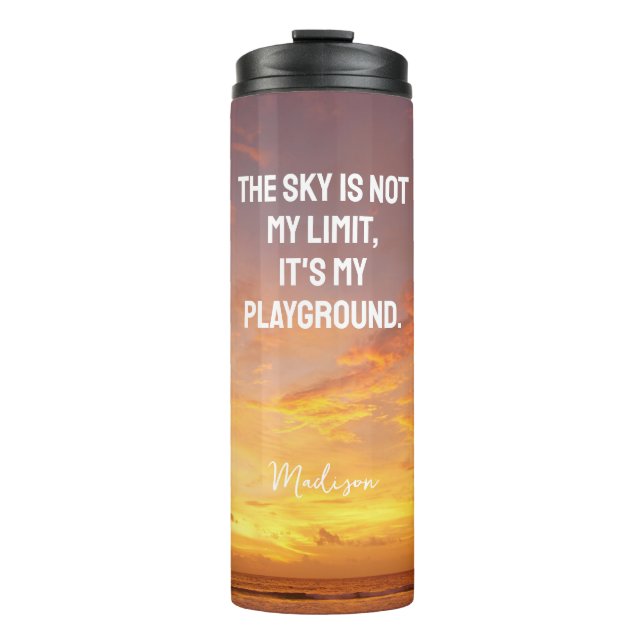 Individuelle Name Sky Quote Thermosbecher (Vorderseite)